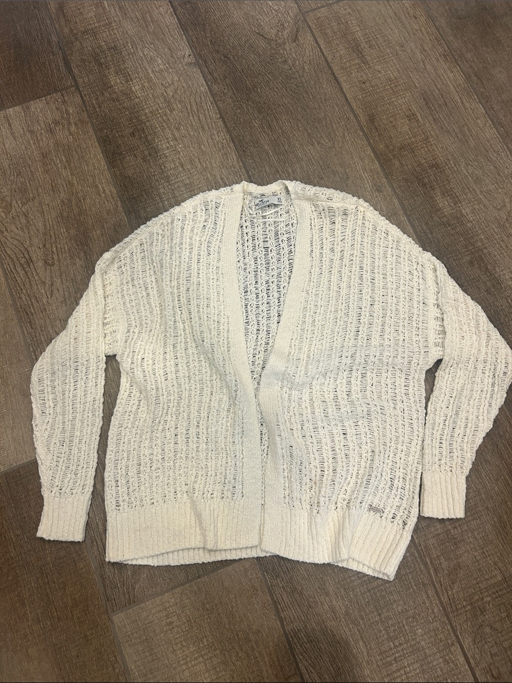 Hollister Open Knit Cream Cardigan